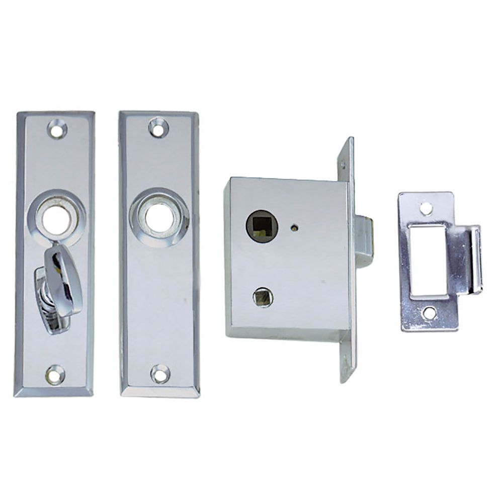 Perko 0960DP0CHR Mortise Latch Set with Turn Button, Chrome-Plated Zinc Alloy