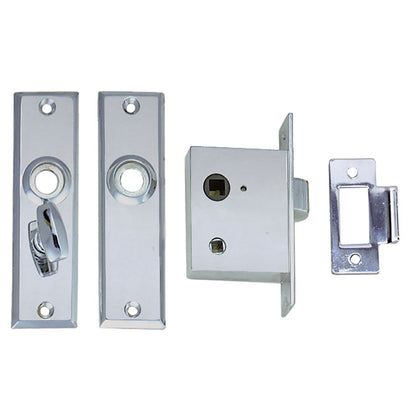 Perko 0960DP0CHR Mortise Latch Set with Turn Button, Chrome-Plated Zinc Alloy