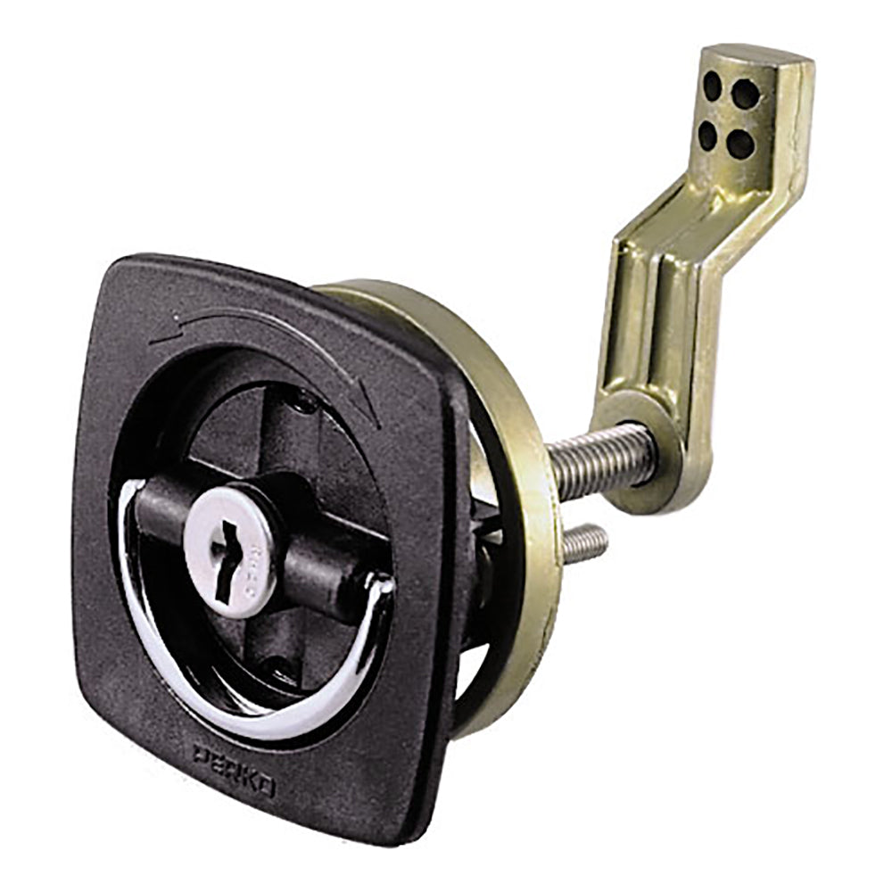 Perko Black Flush Lock 2.5 x 2.5 Inches with Offset Cam Bar and Flexible Polymer Strike
