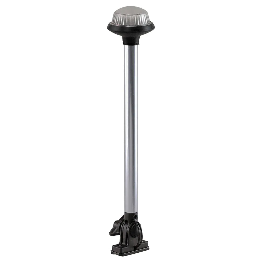 Perko 1637DP0CHR Fold-Down All-Round Frosted Globe Pole Light - Vertical Mount, White