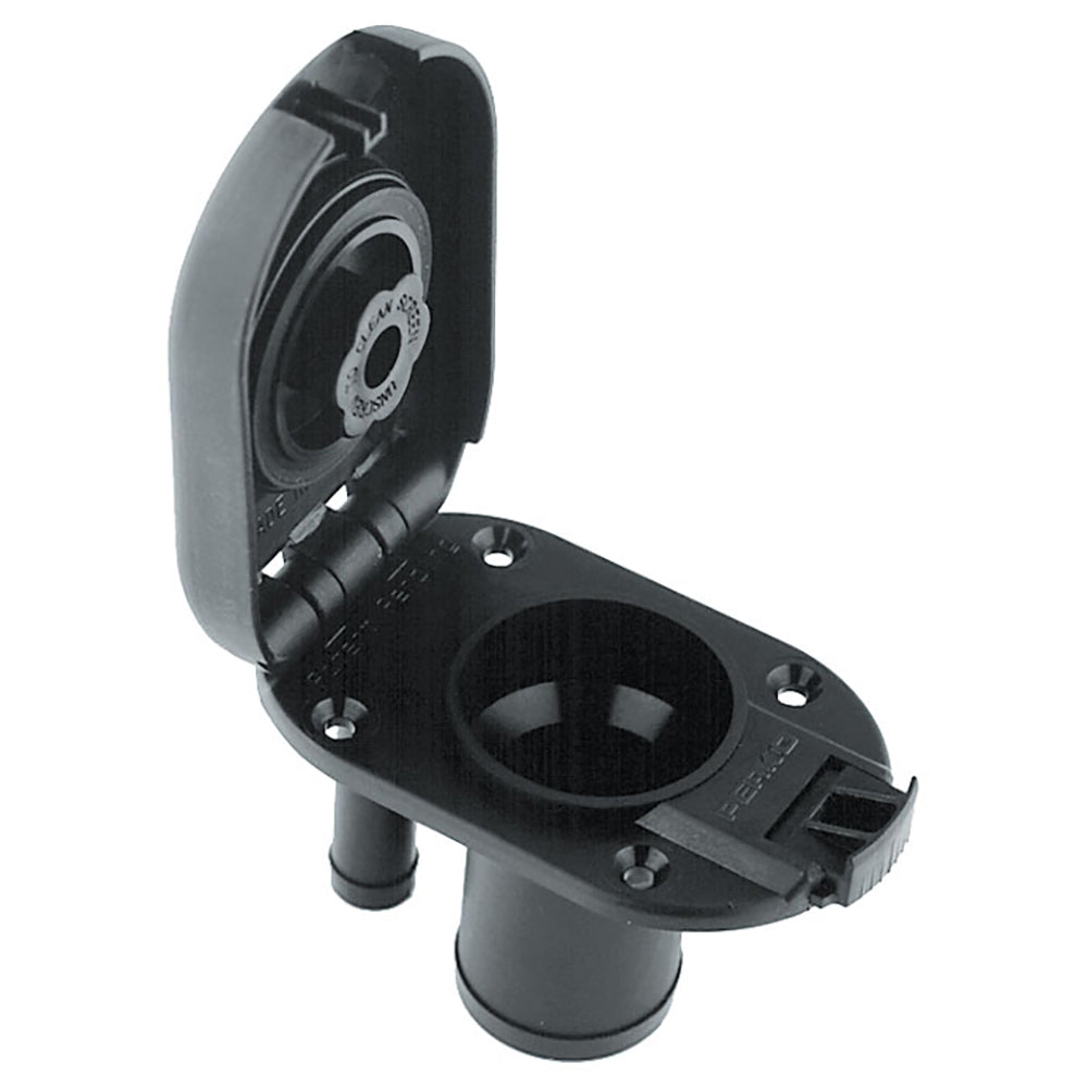 Perko Combination Vented Gas Fill and Tank for 1-1/2 inch Hose - Straight Neck, Model 1319DPGBLK