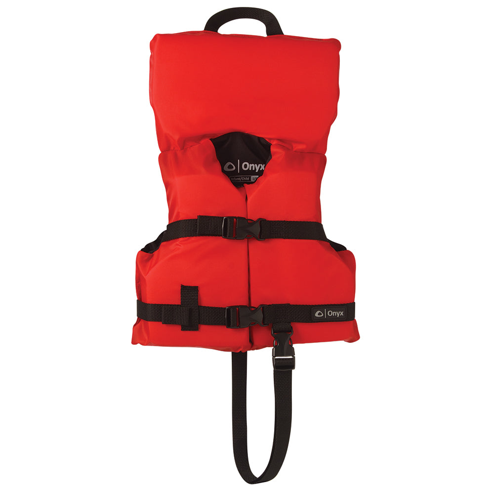 Onyx Outdoor Nylon Infant/Child Life Jacket - Red, Under 50 lbs, U.S. Coast Guard Approved Type II PFD