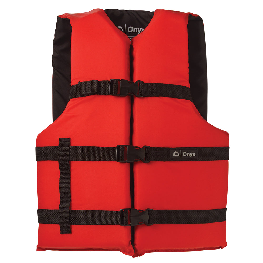 Onyx Outdoor Nylon General Purpose Life Jacket - Adult Universal - Red