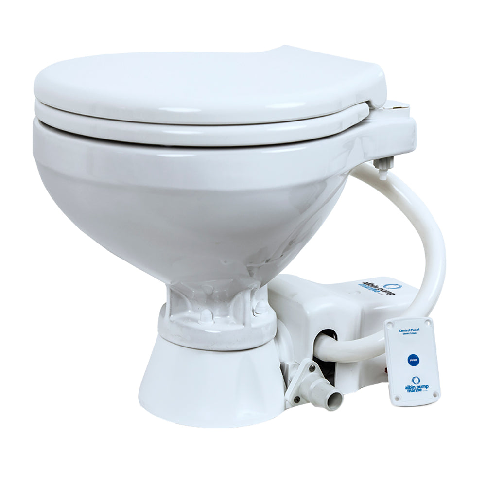 Albin Group Marine Toilet Standard Electric EVO Compact - 12V for Boats and RVs