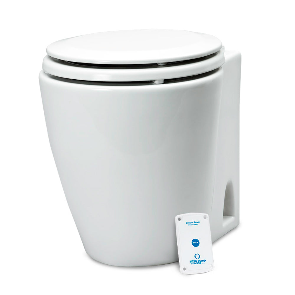 Albin Group Marine Design Electric Compact Toilet with 12V Macerator and Pump