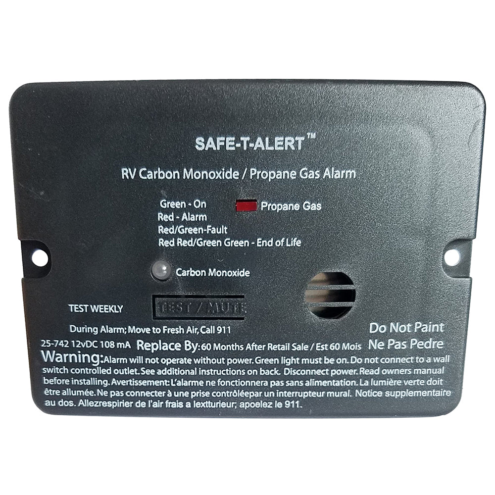 Safe-T-Alert Combo Carbon Monoxide and Propane Alarm - Compact Surface Mount Mini Black