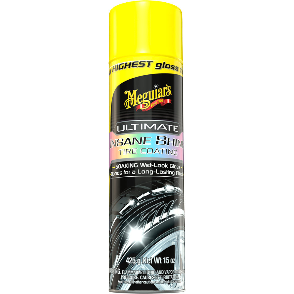 Meguiar's G190315 Ultimate Insane Shine Tire Coating - 15oz. Wet-Look Gloss for Long-Lasting Protection