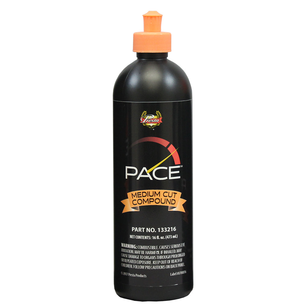 Presta PACE Medium Cut Compound 16oz for Orbital Polishers – Deep Gloss Finish