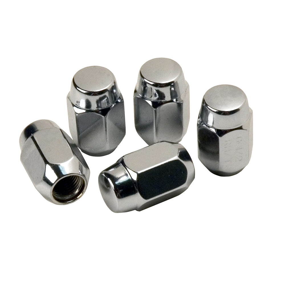 C.E. Smith Chrome Acorn Wheel Nuts - 1/2"-20, Pack of 5