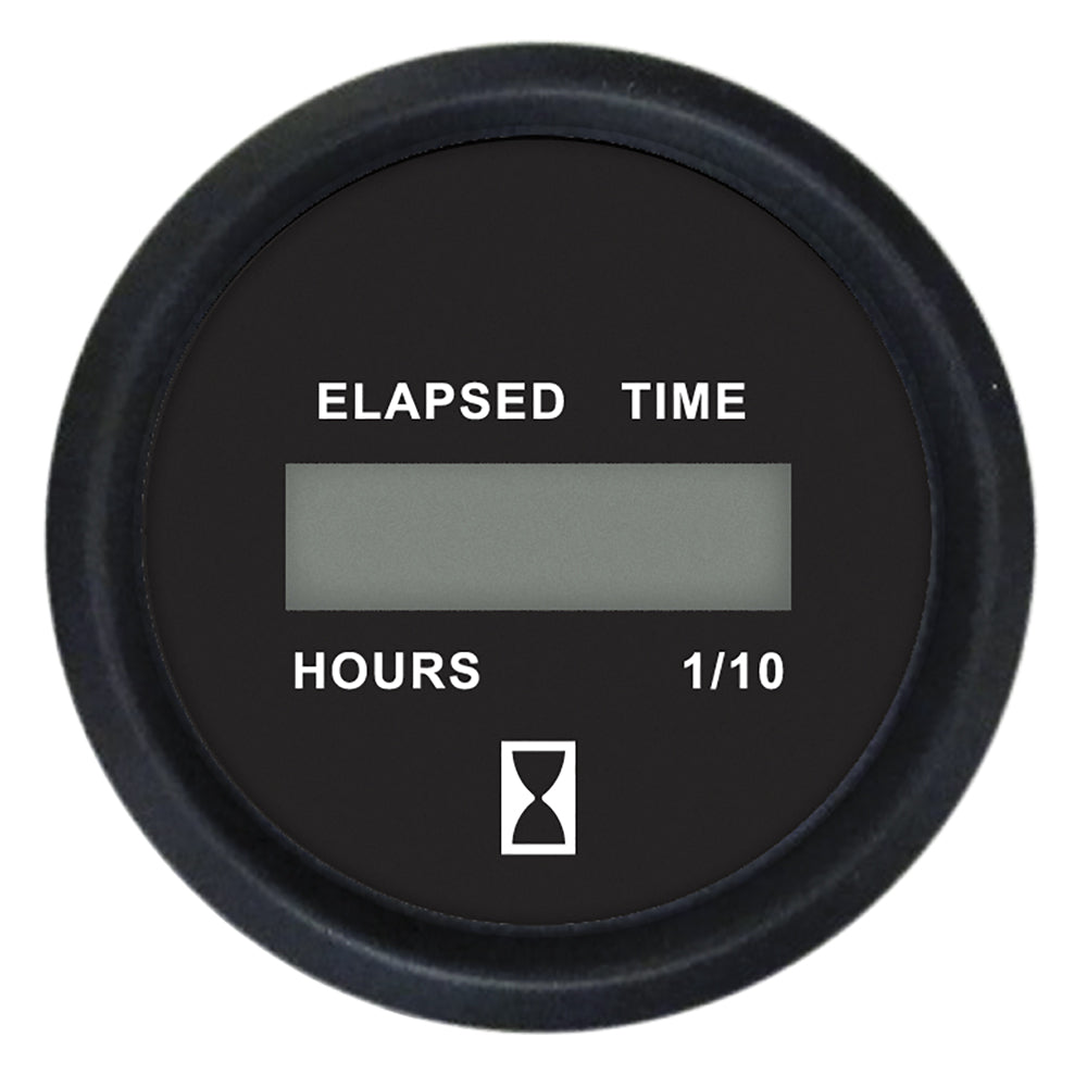 Faria Beede Instruments Euro Black 2-Inch Digital Hourmeter Gauge