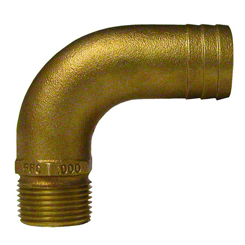 GROCO 1 inch NPT x 1-1/4 inch ID Bronze Full Flow 90 Degree Elbow Fitting
