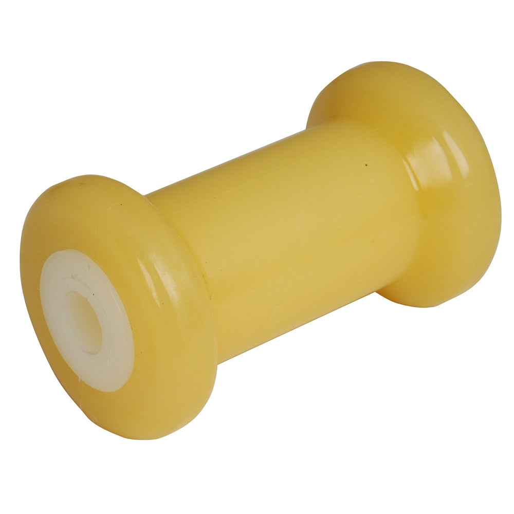 C.E. Smith Spool Roller 5 Inch with 5/8 Inch ID - Gold TPR with Bushing, White Solid
