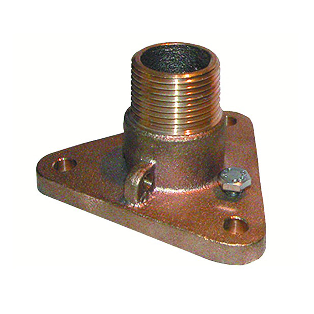 GROCO 3/4-inch Bronze NPS to NPT Flange Adapter - Marine Grade Pipe Connection