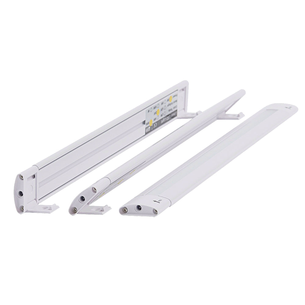 Lunasea Lighting Adjustable Linear LED Light with Built-In Dimmer - 12 Inch, 12VDC, Warm White