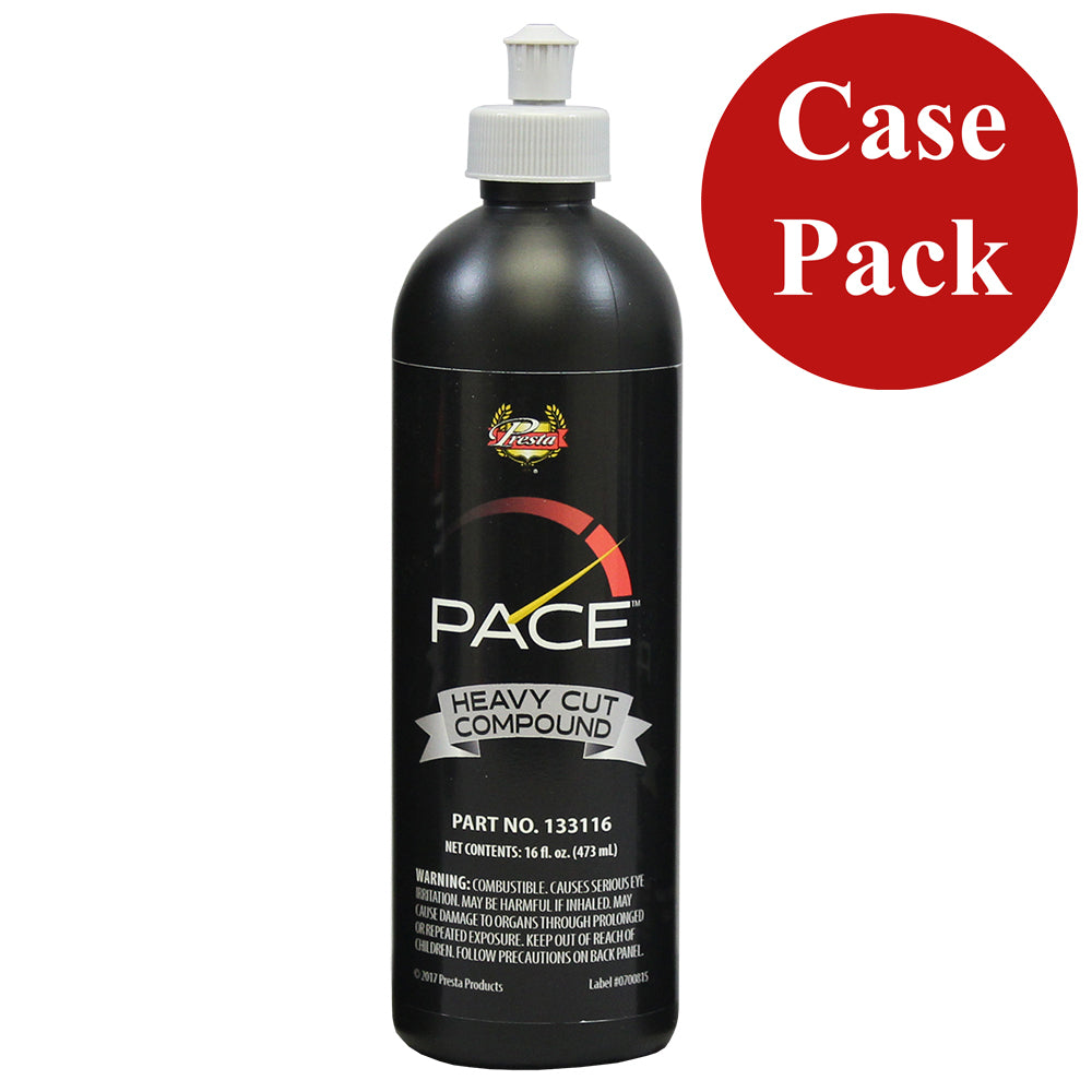 Presta PACE Heavy Cut Compound 16oz - Case of 6 for Deep Scratch Removal and High-Gloss Finish