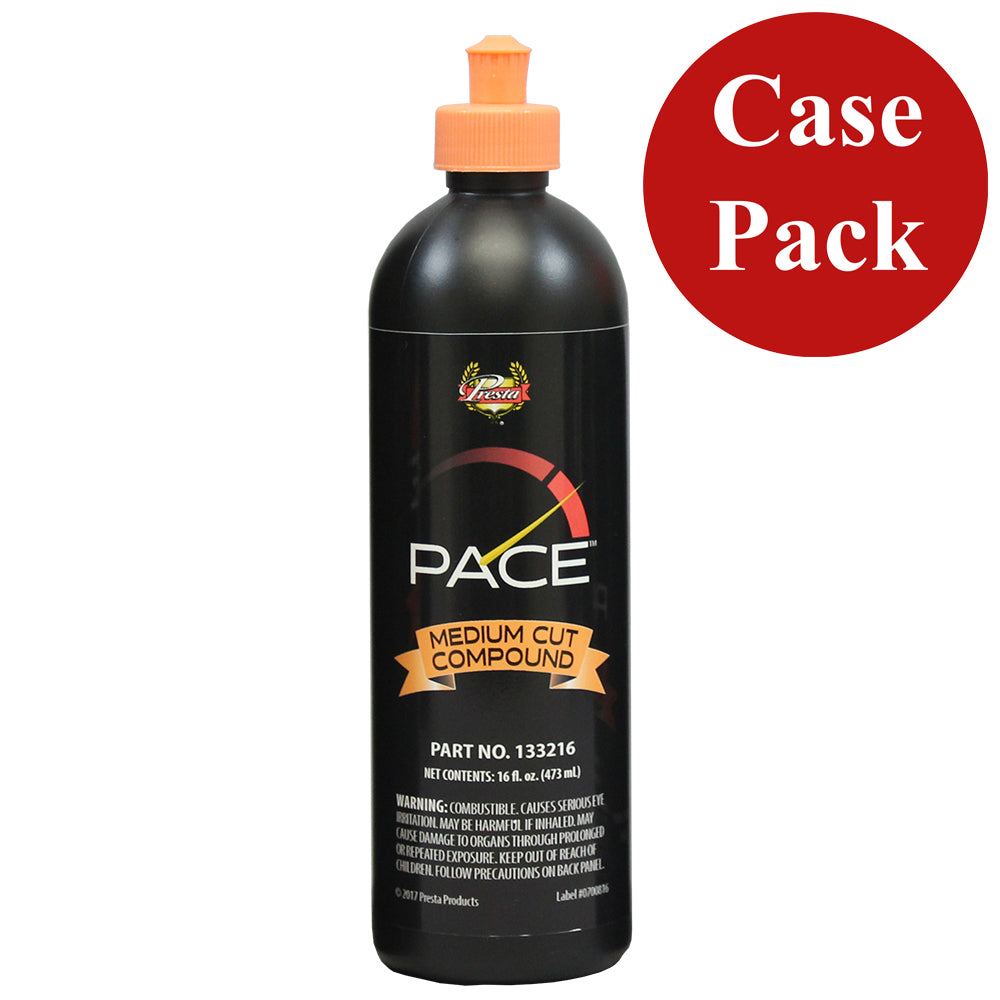 Presta PACE Medium Cut Compound 16oz - Case of 6 for Orbital Polishing and Scratch Removal