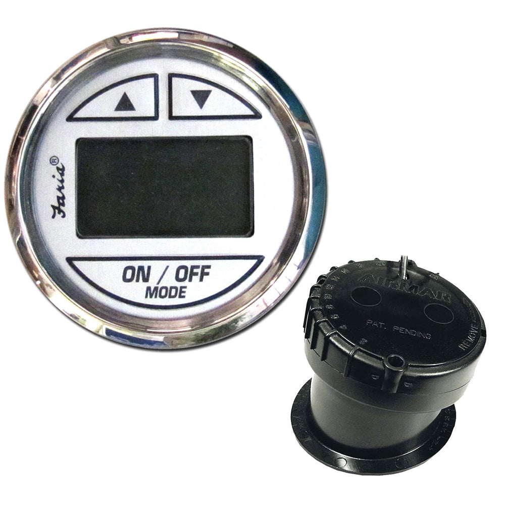 Faria Beede Instruments Chesapeake White SS 2-Inch Depth Sounder with In-Hull Transducer