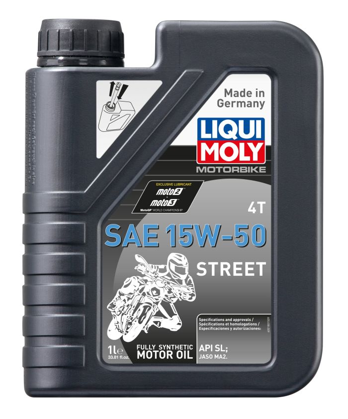 LIQUI MOLY Motorbike 4T 15W-50 Street 1 Liter - High-Performance Motorcycle Oil
