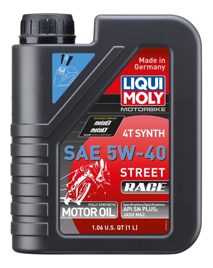 LIQUI MOLY Motorbike 4T Synth 5W-40 Street Race 1 Liter - High-Performance Motorcycle Oil