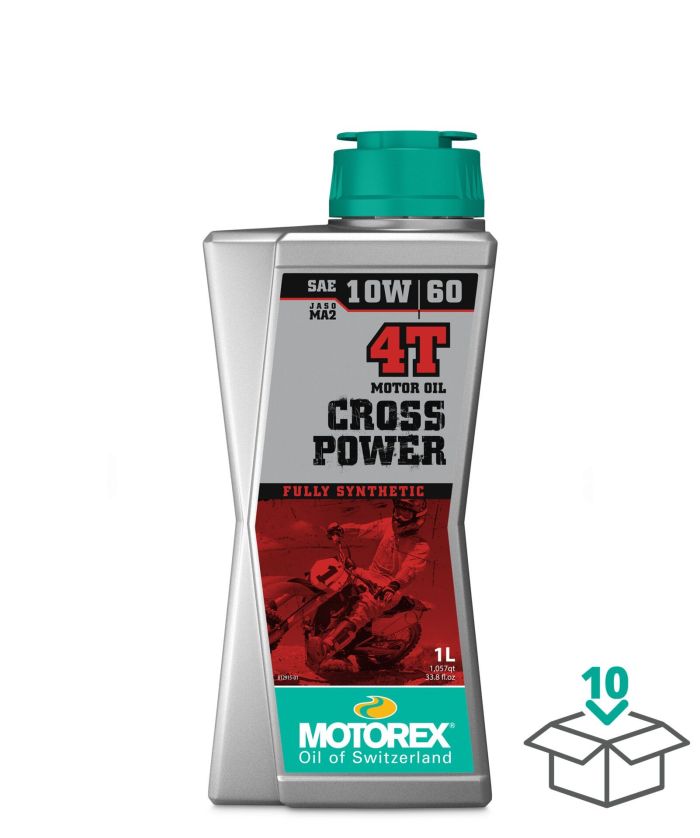 MOTOREX Cross Power 4T 10W60 JASO MA2 Motorcycle Oil - 1 Liter