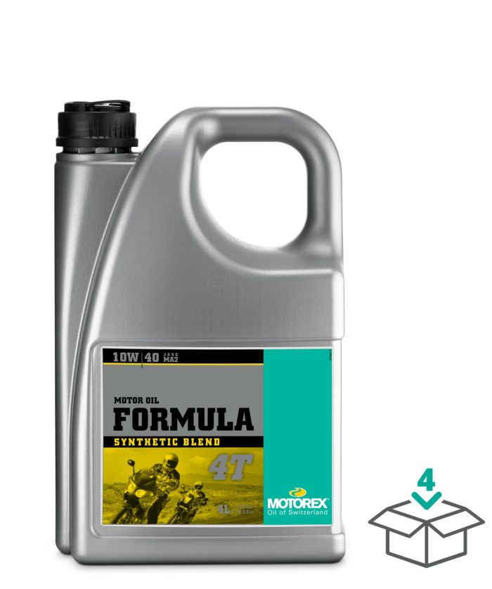 MOTOREX Formula 4T 10W40 JASO MA2 Motorcycle Oil, 4 Liter - Reliable Lubrication by MOTOREX Part 306189