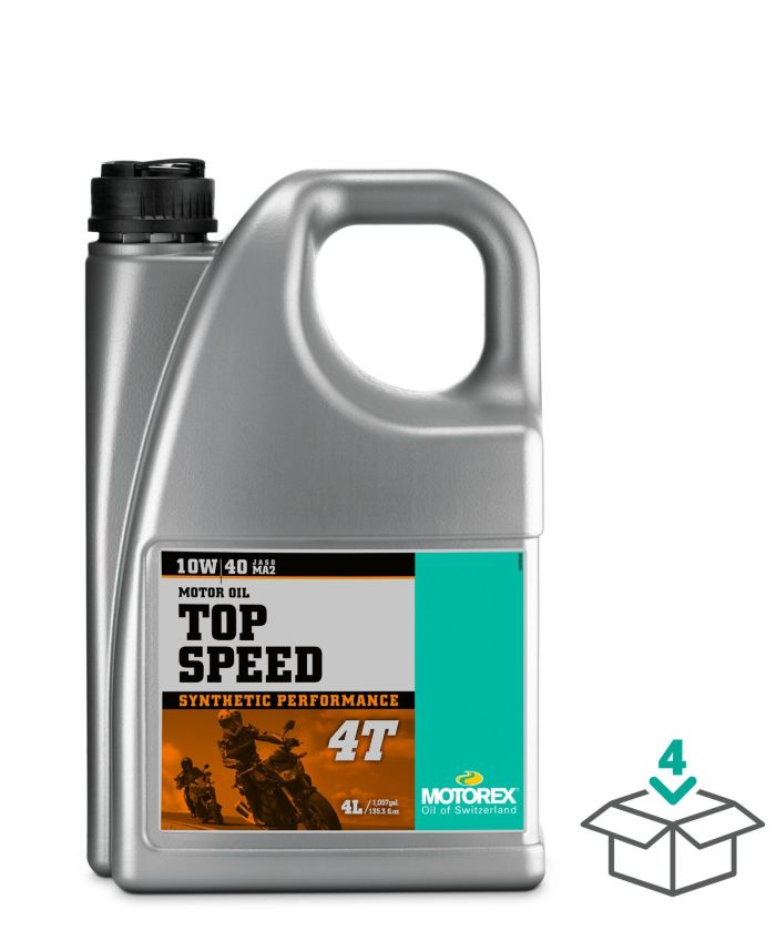 Motorex Top Speed 4T 10W40 Motorcycle Oil - 4 Liter Bottle