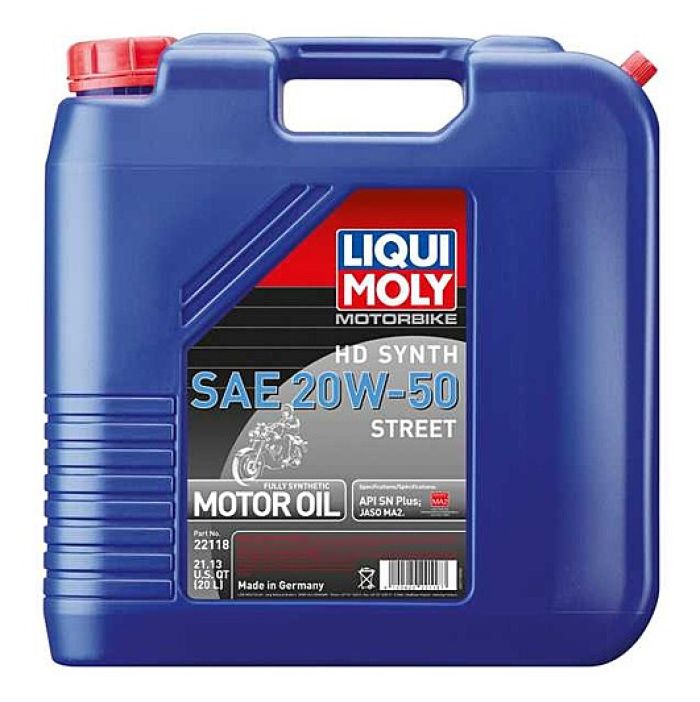 LIQUI MOLY Motorbike HD Synthetic 20W-50 Street Oil - 20 Liter Container