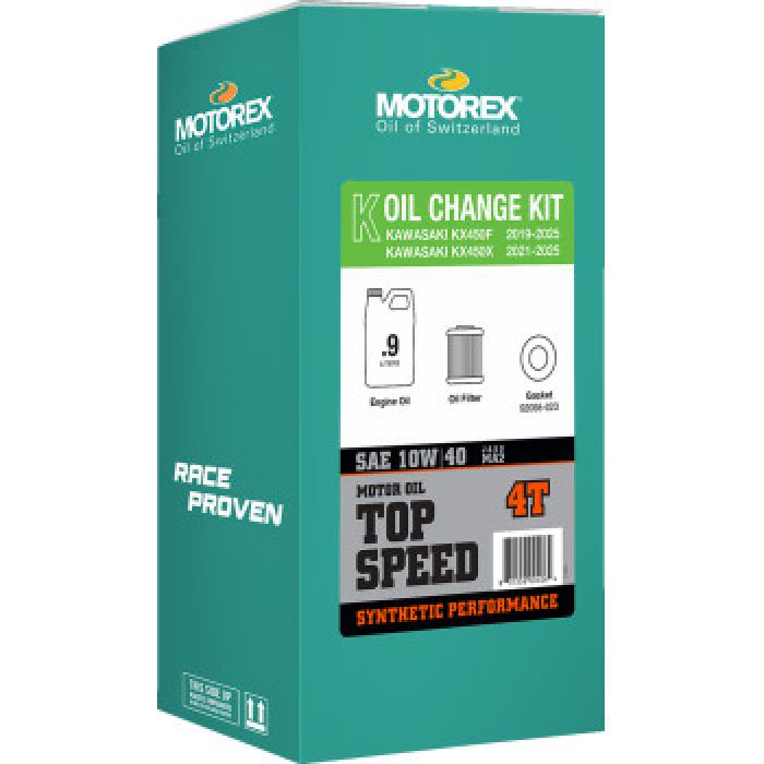 MOTOREX Top Speed 10W-40 Oil Change Kit for Kawasaki KX450F - Part Number 311248