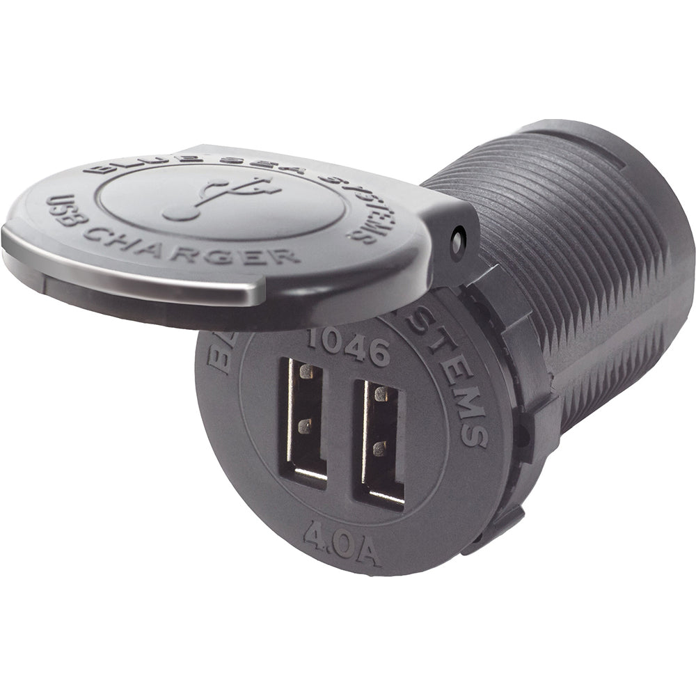Blue Sea Systems 1046 48V Dual USB Charger Socket Mount for Golf Carts and Marine Vehicles