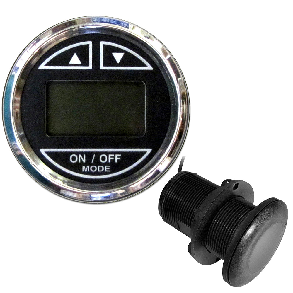 Faria Beede Instruments Chesapeake Black 2-Inch Depth Sounder with Thru-Hull Transducer