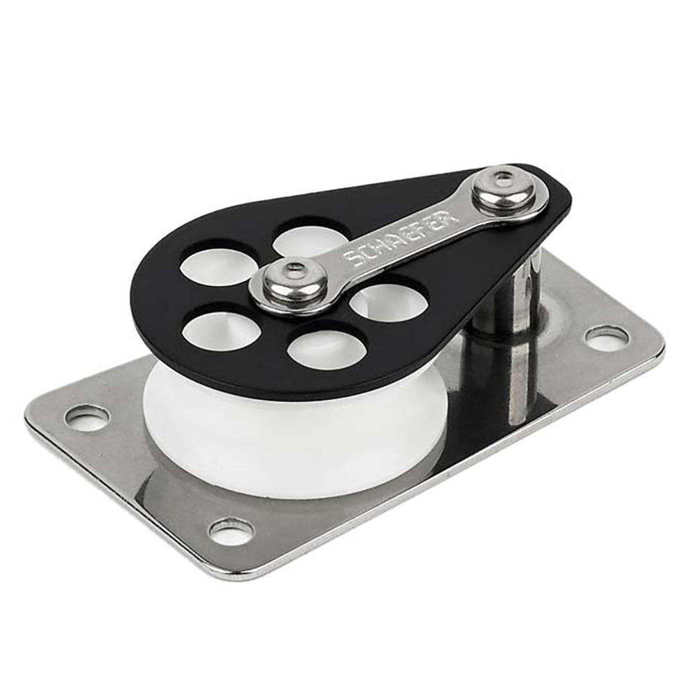 Schaefer Marine Series 3 Flat Base Aluminum Cheek with Delrin Sheave Part 303-09