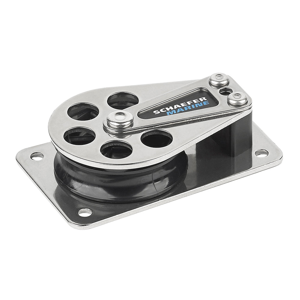 Schaefer Marine Series 5 Flat Base Cheek Block with Stainless Steel Cheeks