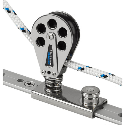 Schaefer Marine Spring Loaded Lined Stainless Steel Slide for 1-1/4 inch T-Track
