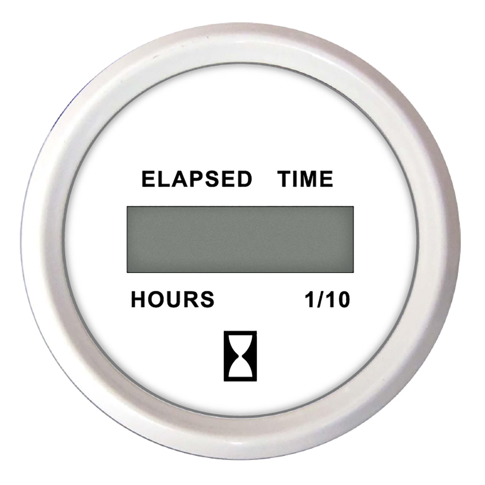 Faria Beede Instruments Dress White 2-inch Digital Hourmeter