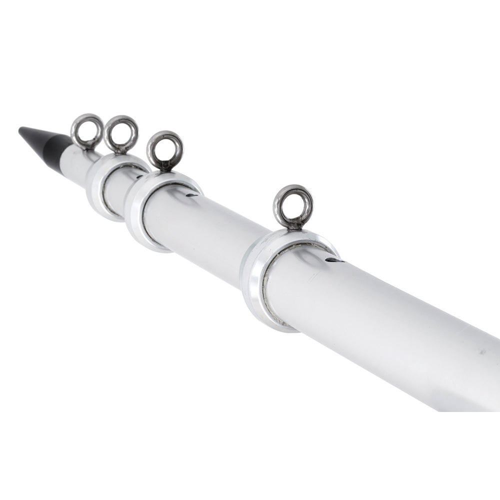 Tigress XD Telescoping Aluminum Outrigger Poles - 15 ft, 1-1/2 inch diameter, Silver for Sport Fishing Boats