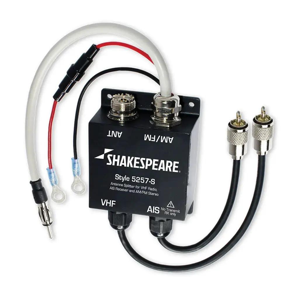 Shakespeare 5257-S Antenna Splitter for VHF Radio, AIS Receiver & AM/FM Stereo by Shakespeare
