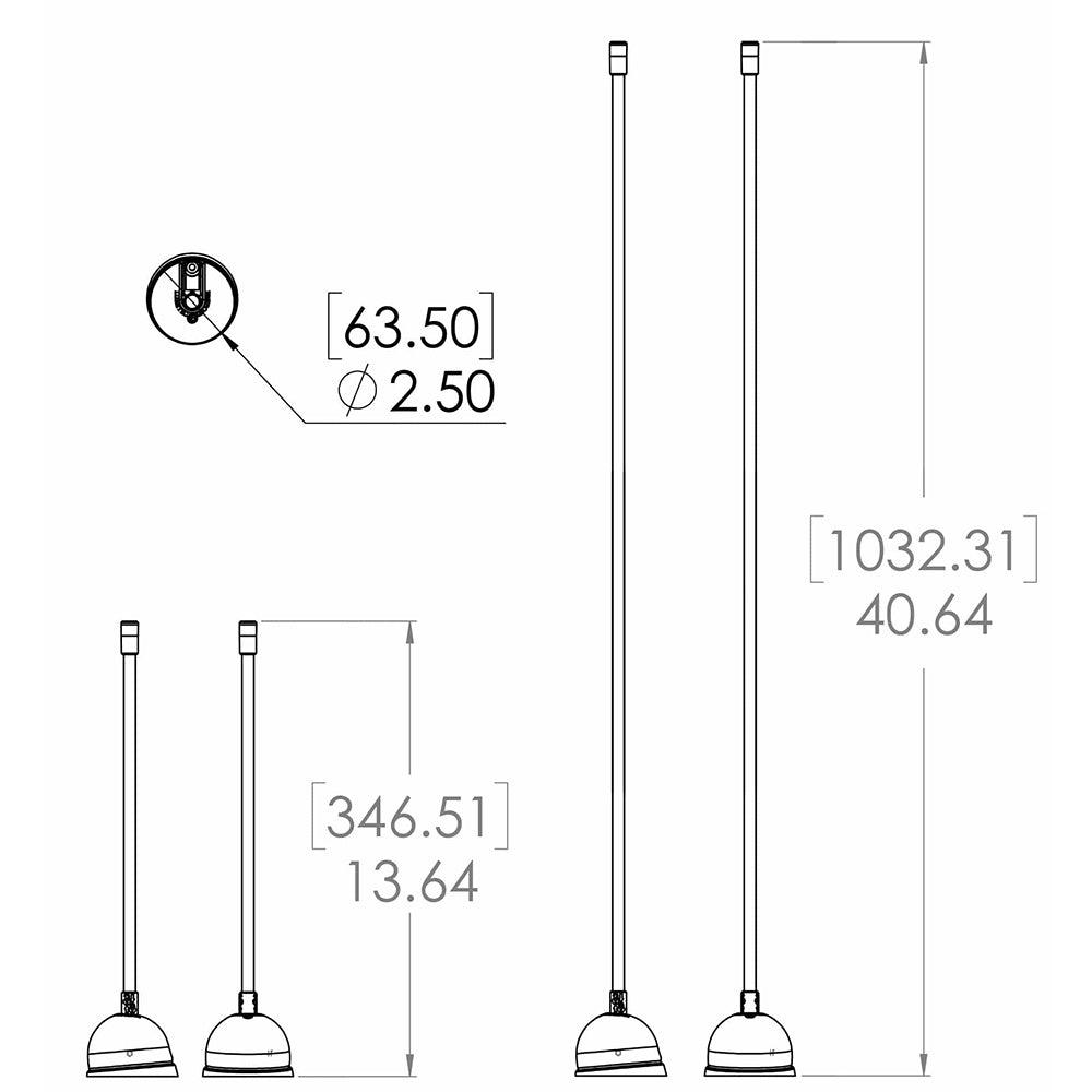 Lumitec Contour Anchor Light - 39 Inch Black Shaft with White Base