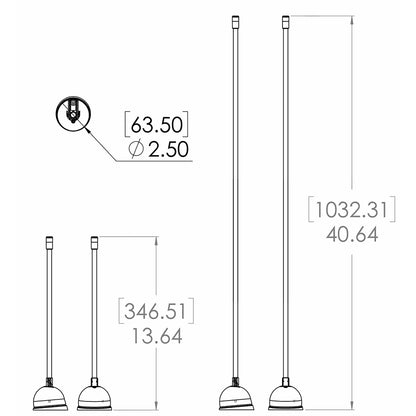 Lumitec Contour Anchor Light - 12-Inch Black Shaft with White Base