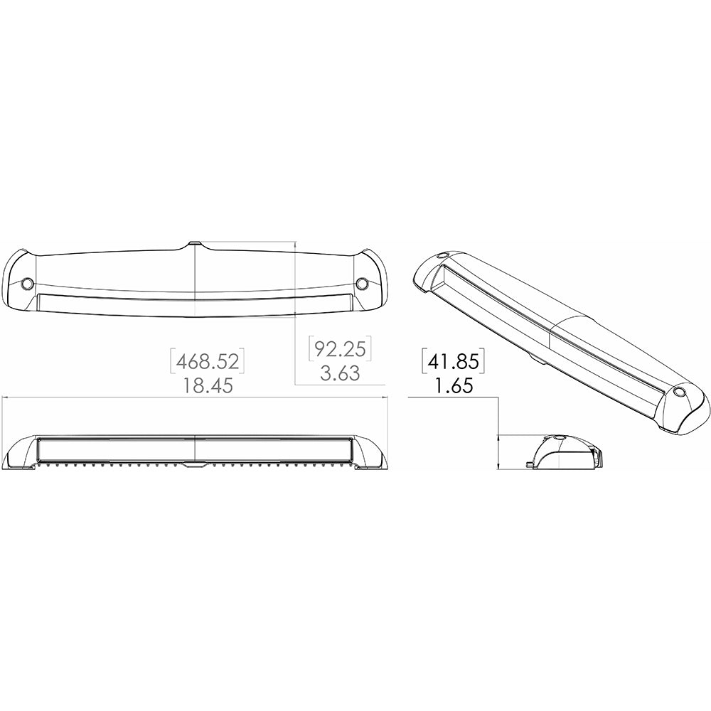 Lumitec Razor 18-Inch Flood Light Bar - Flush Mount White