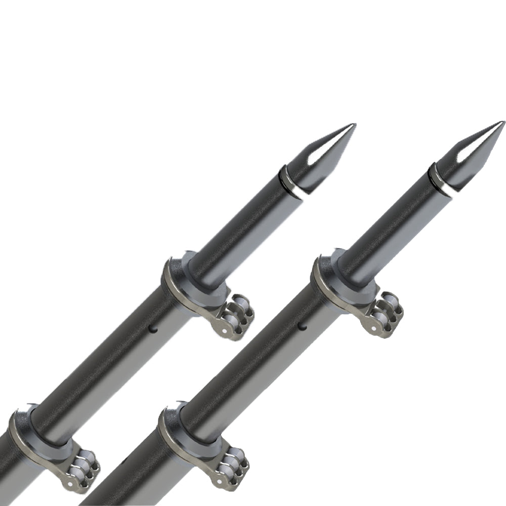 TACO Marine 18' Deluxe Outrigger Poles with Rollers - Silver/Black