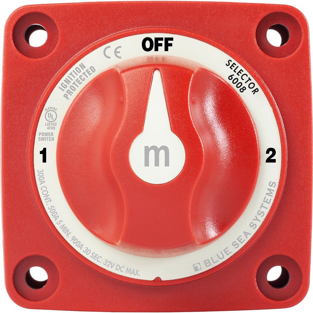 Blue Sea Systems 6008 M-Series 3-Position Battery Switch - Red