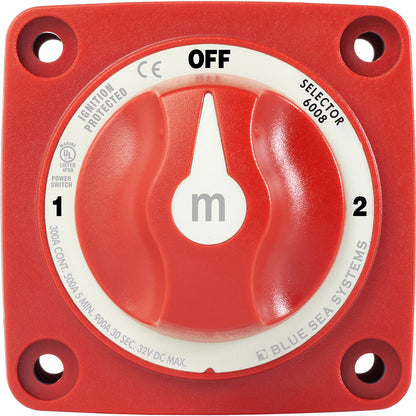 Blue Sea Systems 6008 M-Series 3-Position Battery Switch - Red