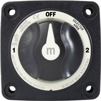 Blue Sea Systems 6008200 m-Series 3-Position Battery Selector Switch - Black
