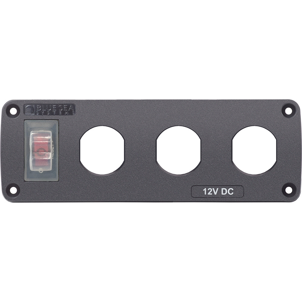 Blue Sea Systems 4367 Water-Resistant USB Accessory Panel with 15A Circuit Breaker and Blank Apertures