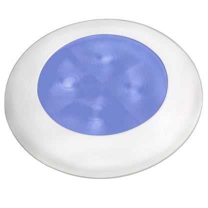 Hella Marine Blue LED Round Courtesy Lamp with White Bezel - 24V