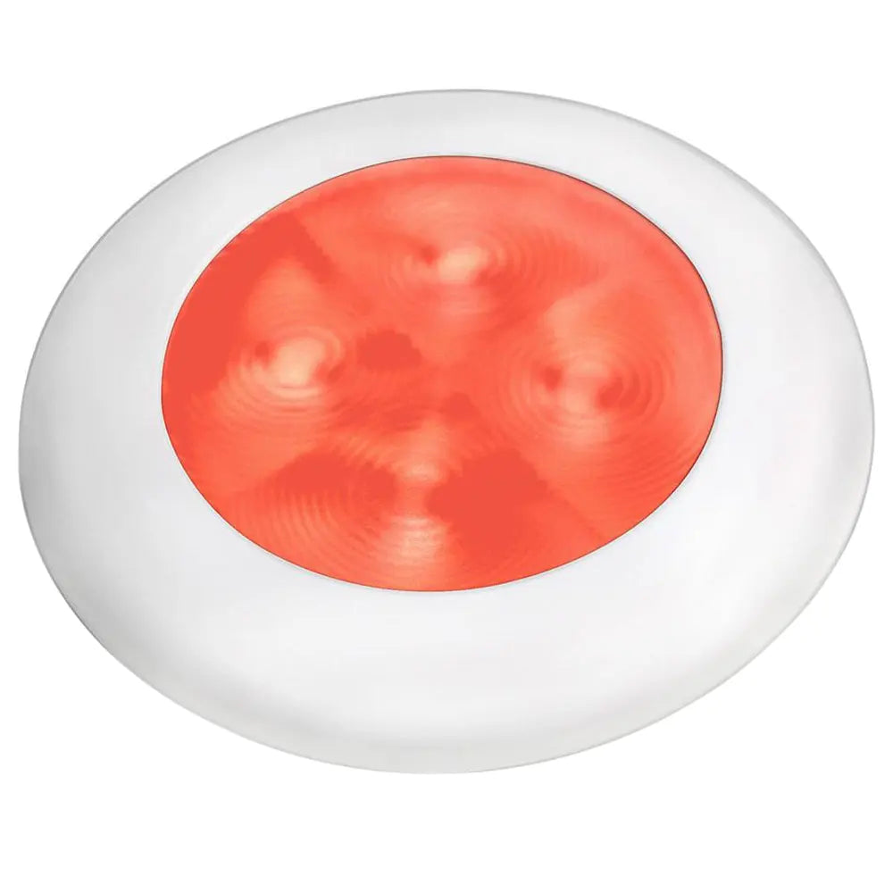 Hella Marine Red LED Round Courtesy Lamp with White Bezel - 24V
