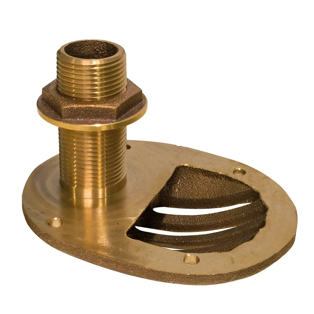 GROCO 3/4 inch Bronze Combo Scoop Thru-Hull with Nut – Enhanced Flow Marine Fitting