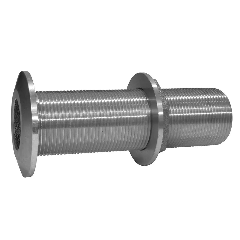 GROCO 1-Inch Stainless Steel Extra Long Thru-Hull Fitting with Nut – Marine Grade NPSM/NPT Thread