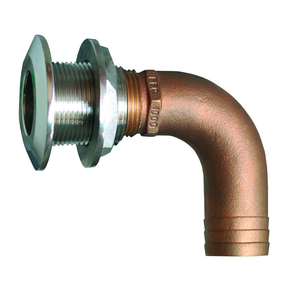 GROCO 1-1/2 inch 90 Degree Hose Thru-Hull Fitting (Part HTHC-1500-S)