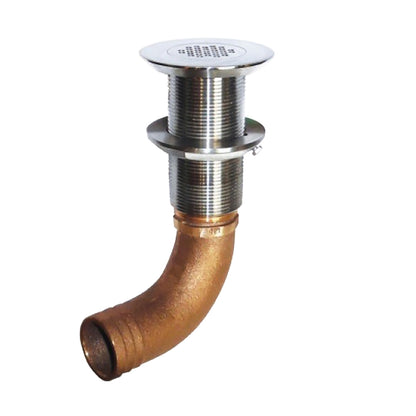 GROCO 1-1/2 Inch Hose Barb Stainless Straight Deck Drain - Durable Marine Thru Deck Fitting